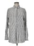 Max Studio Stripes Silver Long Sleeve Blouse Size M - photo 1