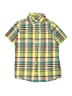 Tea 100% Cotton Plaid Yellow Short Sleeve Button-Down Shirt Size 10 - photo 1