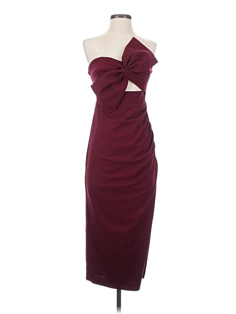 Pre-owned Hello Molly Cocktail Dress In Burgundy