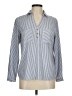 Naf Naf Stripes Blue Long Sleeve Button-Down Shirt Size EU 40 / US 10 - photo 1