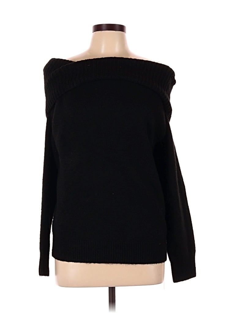 Pre-owned Lillusory Long Sleeve Top Black Boatneck Tops