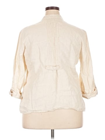 JM Collection 3/4 Sleeve Button-Down Shirt (view 2)