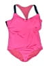 Lands' End Color Block Pink One Piece Swimsuit Size 24w - photo 1