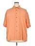 Assorted Brands Solid Orange 3/4 Sleeve Button-Down Shirt Size XXL - photo 1