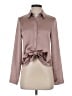 Express 100% Polyester Metallic Brown Long Sleeve Blouse Size XS - photo 1