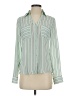 Express Stripes Green Long Sleeve Blouse Size XS - photo 1