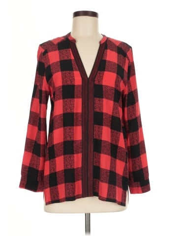 Sandro Long Sleeve Silk Top (view 1)
