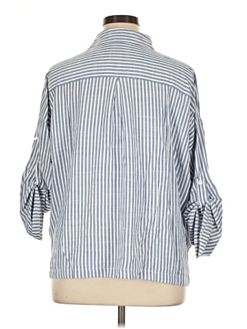Max Studio 3/4 Sleeve Button-Down Shirt (view 2)
