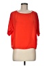 Three Eighty Two 100% Polyester Orange Short Sleeve Blouse Size M - photo 1