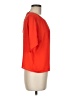 Three Eighty Two 100% Polyester Orange Short Sleeve Blouse Size M - photo 4