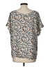 Max Studio Floral Blue Short Sleeve Blouse Size L - photo 2