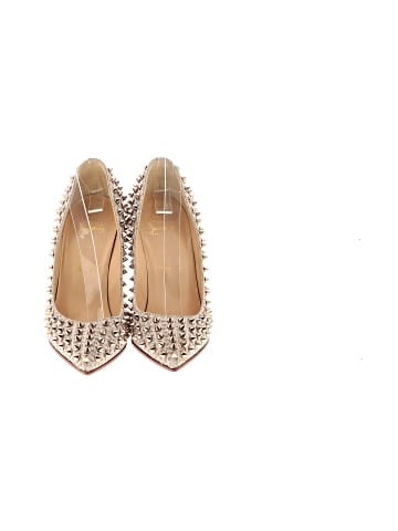 Christian Louboutin Bronze Rose Lurex Follies Spikes 100mm Pumps (view 2)