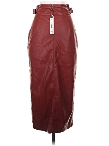 Crescent Faux Leather Skirt (view 2)