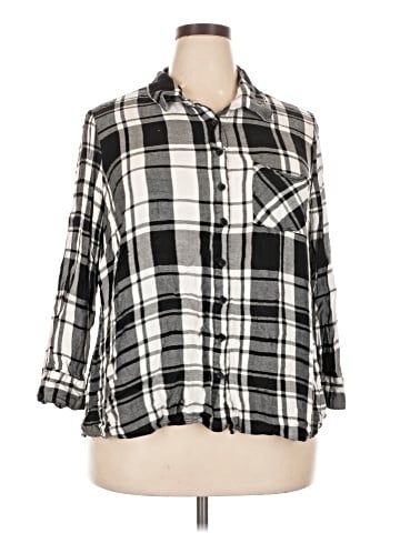 Faded Glory 3/4 Sleeve Button-Down Shirt (view 1)
