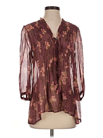 Sundance 3/4 Sleeve Silk Top (view 1)