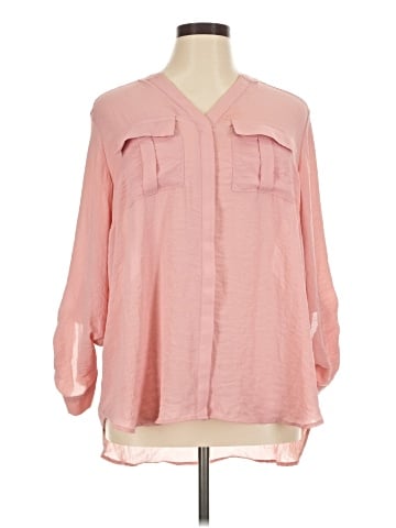 a.n.a. A New Approach 3/4 Sleeve Blouse (view 1)
