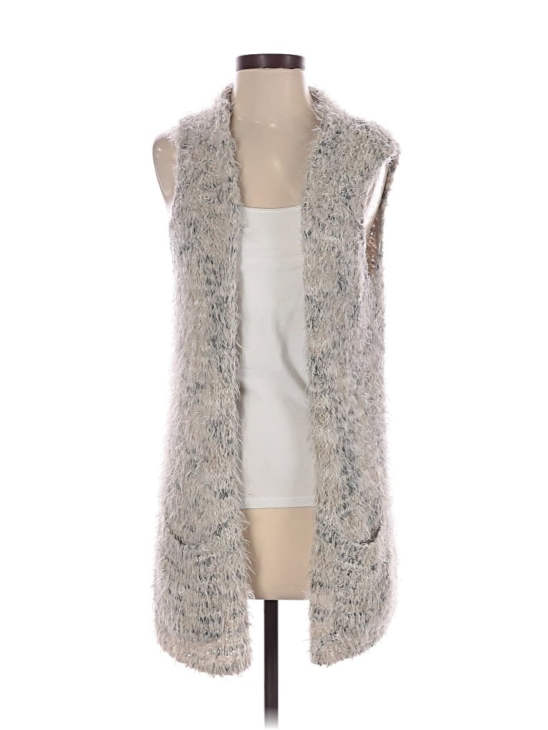 Pre-owned Olivia Sky Sweater Vest In Silver