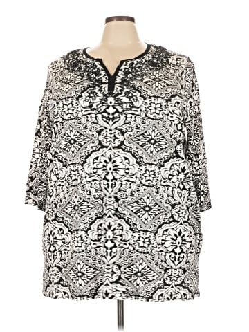 Ulla Popken 3/4 Sleeve Blouse (view 1)