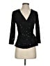 Connected Apparel Black 3/4 Sleeve Top Size S - photo 1