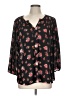 DR2 100% Polyester Black 3/4 Sleeve Blouse Size L - photo 1
