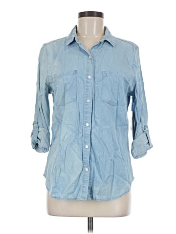 a.n.a. A New Approach 3/4 Sleeve Button-Down Shirt (view 1)