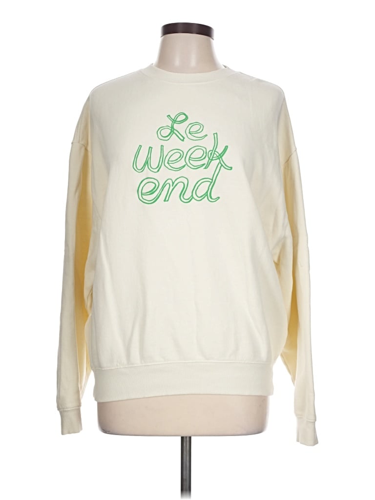 Pre-owned Clare V Sweatshirt In Ivory