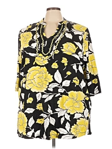 Ulla Popken 3/4 Sleeve Blouse (view 1)