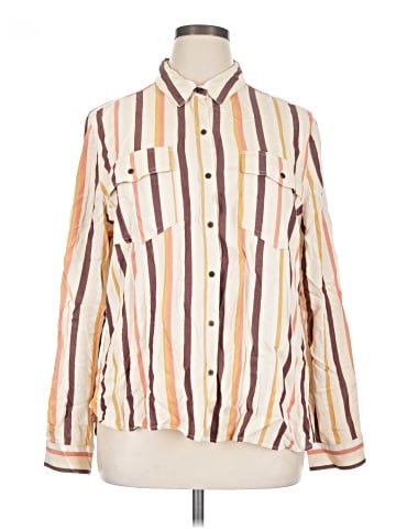a.n.a. A New Approach Long Sleeve Button-Down Shirt (view 1)