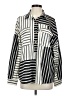 Umgee Stripes Silver Long Sleeve Blouse Size S - photo 1