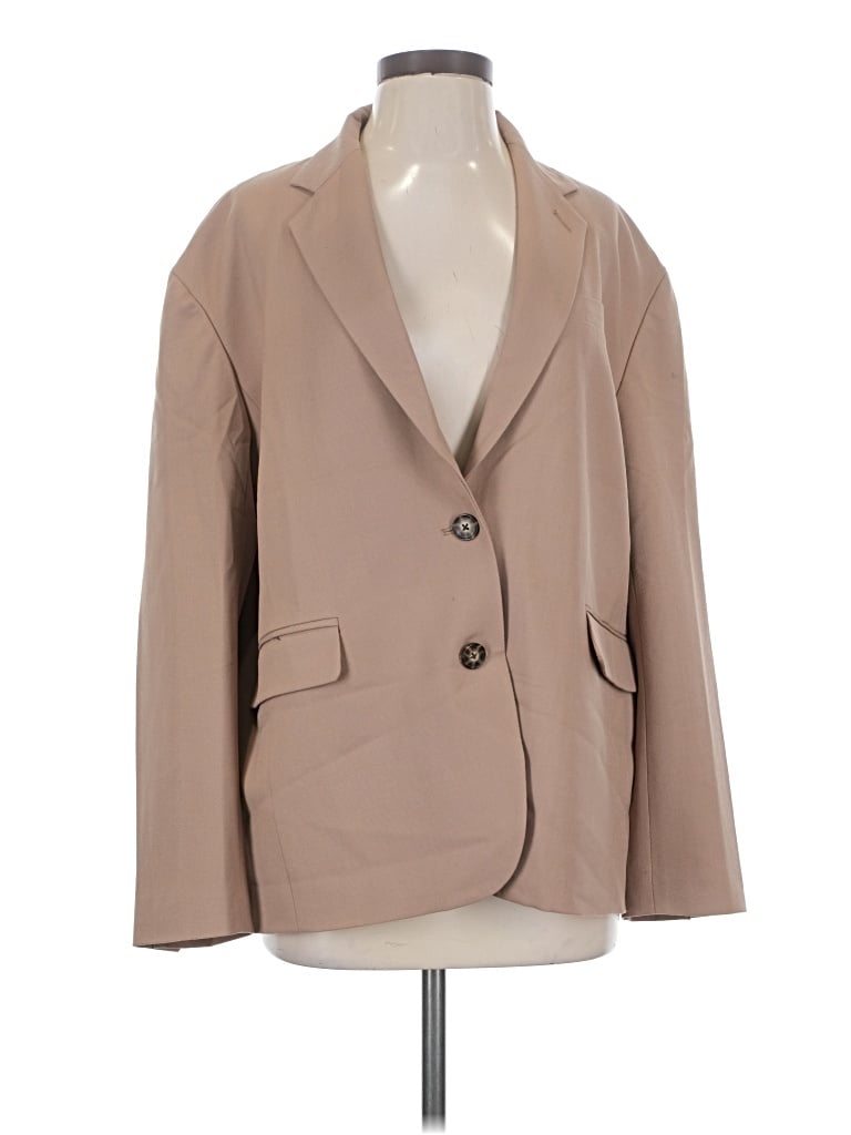 Pre-owned Babaton Wool Blazer Jacket In Tan