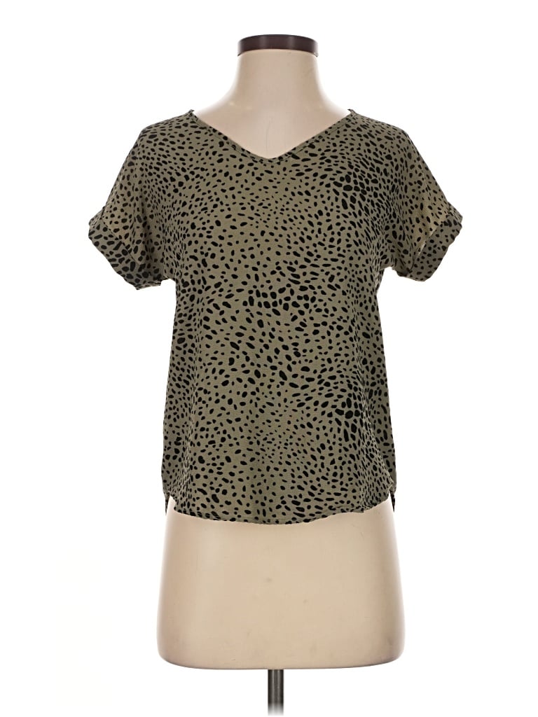 Pre-owned Hippie Rose Short Sleeve Top Gold V-neck Tops