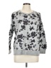 Gap 100% Cotton Floral Gray Pullover Sweater Size L - photo 1