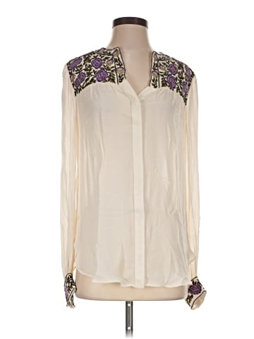 Haute Hippie Long Sleeve Silk Top (view 1)
