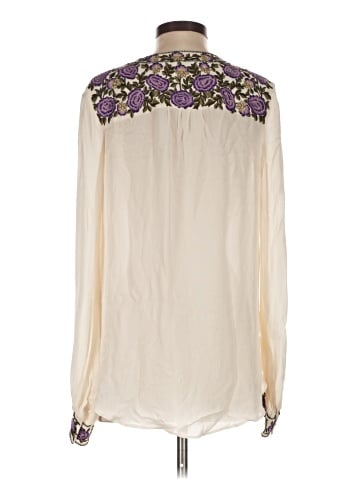 Haute Hippie Long Sleeve Silk Top (view 2)