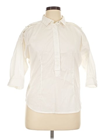 Zara Basic 3/4 Sleeve Button-Down Shirt (view 1)