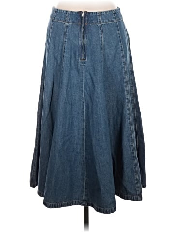 Madewell Flared Denim Midi Skirt: Airy Denim Edition (view 2)