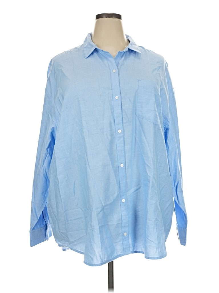 Old Navy Long Sleeve Button Down Shirt In Blue