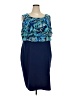Connected Apparel 100% Polyester Blue Cocktail Dress Size 24 - photo 1