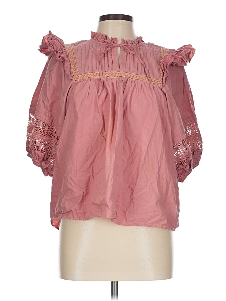 Pre-owned Cleobella 3/4 Sleeve Blouse In Pink