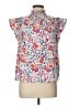 CeCe 100% Polyester Floral White Sleeveless Blouse Size L - photo 1