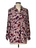 Ann Taylor 100% Polyester Paisley Purple Long Sleeve Blouse Size L (petite) - photo 1