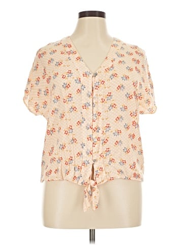 LC Lauren Conrad Short Sleeve Blouse (view 1)