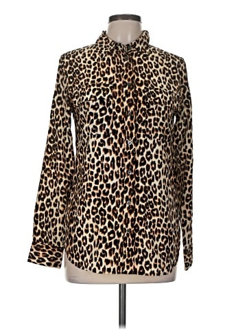 Equipment Long Sleeve Silk Top (view 1)