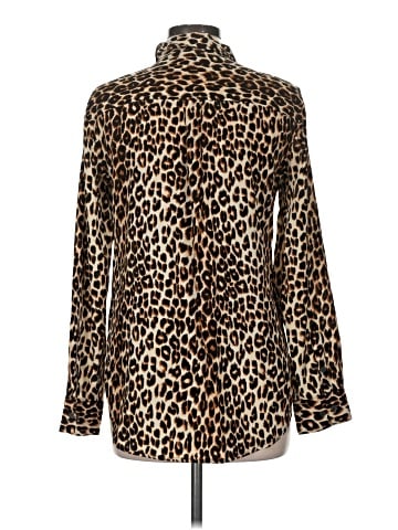 Equipment Long Sleeve Silk Top (view 2)