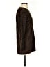 Nina Leonard Animal Print Color Block Graphic Leopard Print Black Brown Pullover Sweater Size S - photo 4