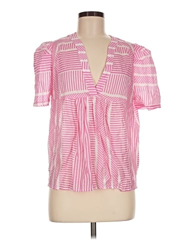 Aqua Short Sleeve Blouse (view 1)