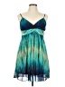 Ruby Rox 100% Polyester Tie-dye Teal Cocktail Dress Size L - photo 1