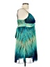 Ruby Rox 100% Polyester Tie-dye Teal Cocktail Dress Size L - photo 4