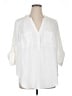 Torrid White 3/4 Sleeve Button-Down Shirt Size 1X Plus (1) - photo 1