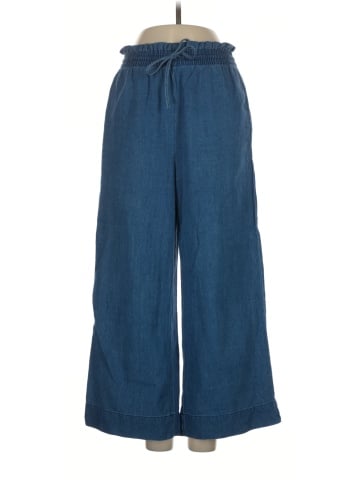 Madewell Indigo Smocked Huston Pull-On Crop Pants (view 1)